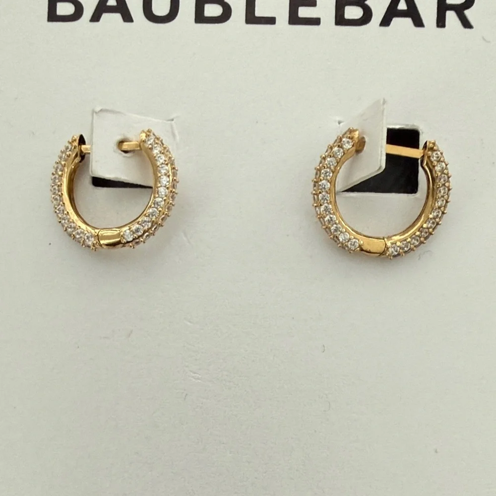 BaubleBar NWT Huggie Hoops in Clear